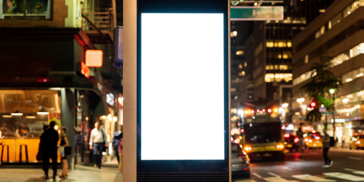 Display screen located at the street.