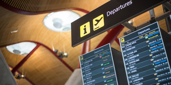 A digital signage at the airport.