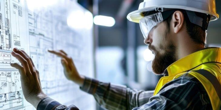 A man looking at the safety scoreboard.